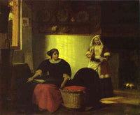 A sick child by Pieter de Hooch — hand-painted eco oil painting reproduction on canvas