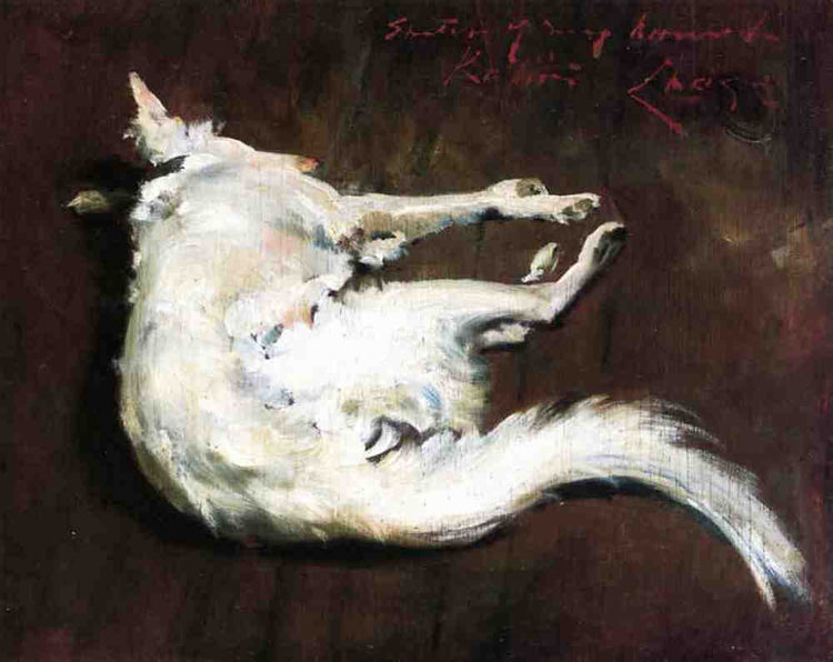 A Sketch of My Hound Kuttie - William Merritt Chase