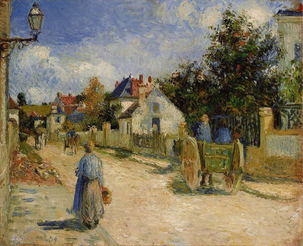 A Street in Pontoise by Camille Pissarro — hand-painted landscape oil painting reproduction on canvas