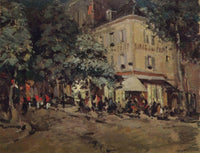 A Street in Vichy by Konstantin Korovin — hand-painted architectural oil painting reproduction on canvas