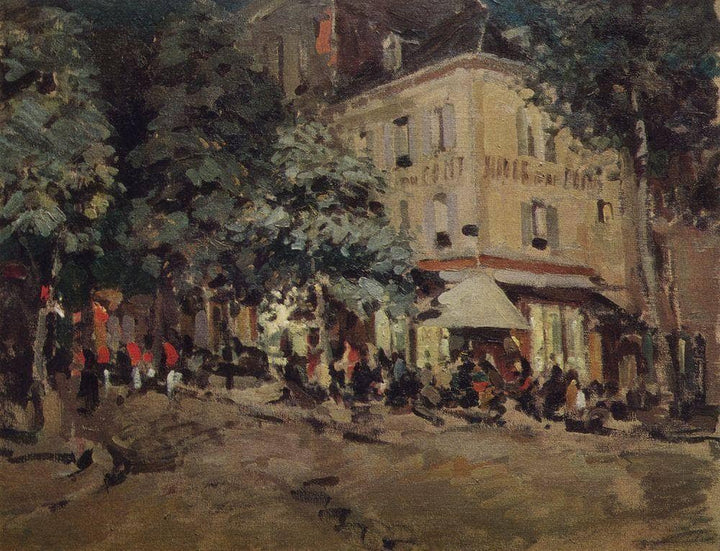 A Street in Vichy by Konstantin Korovin — hand-painted architectural oil painting reproduction on canvas