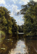 A Summer's Day by Peder Mørk Mønsted — hand-painted landscape oil painting reproduction on canvas
