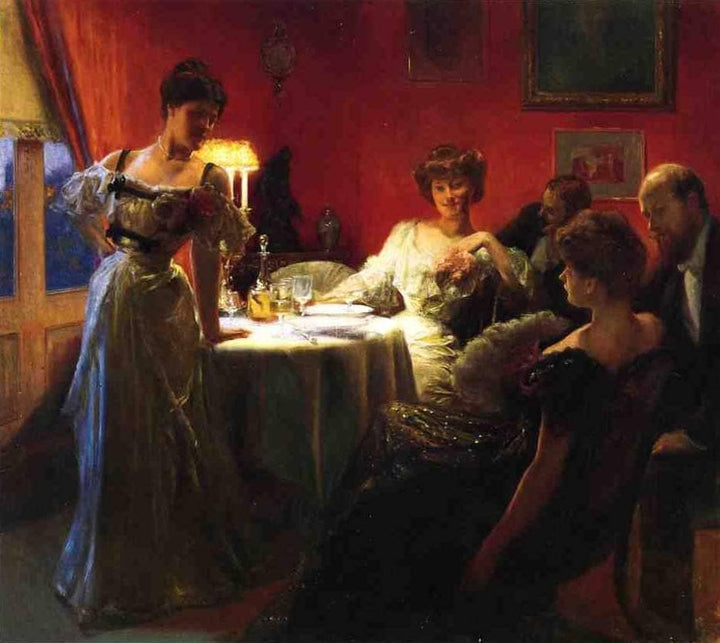 A Supper Party by Julius LeBlanc Stewart — hand-painted eco oil painting reproduction on canvas