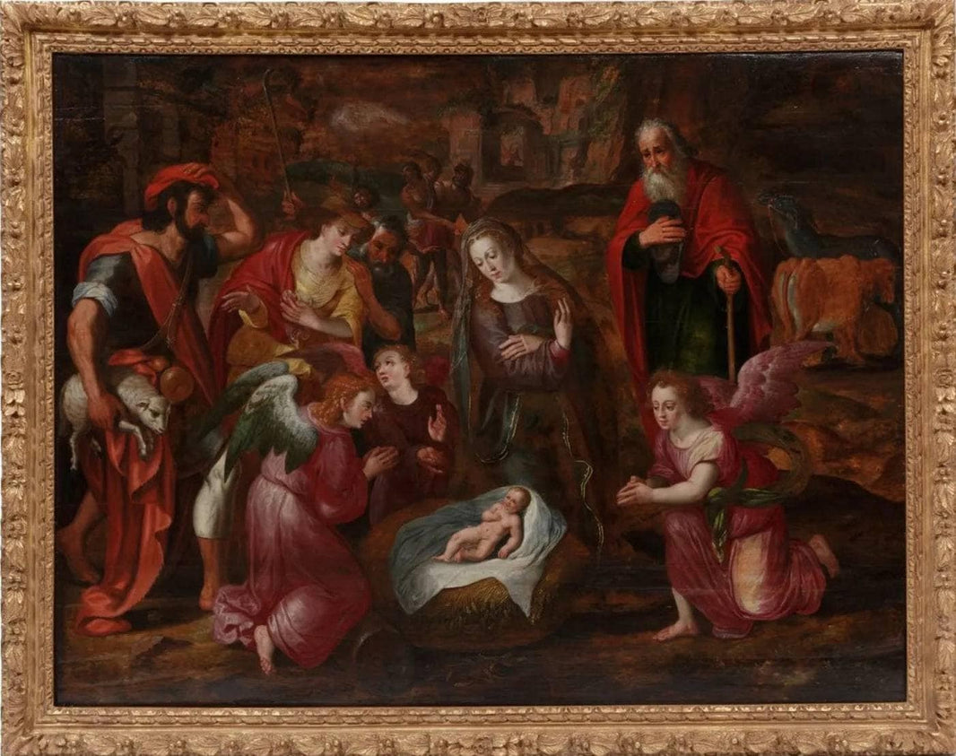 âThe Adoration of the Shepherdsâ by Adam van Noort — hand-painted portrait oil painting reproduction on canvas