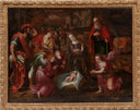 âThe Adoration of the Shepherdsâ by Adam van Noort — group oil painting wall art, Mannerism Late Renaissance