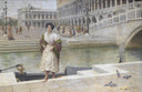 A Venetian beauty by Antonio Paoletti — hand-painted architectural oil painting reproduction on canvas