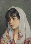A Venetian beauty by Eugene de Blaas — hand-painted portrait oil painting reproduction on canvas