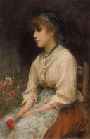 a Venetian Flower Girl by Luke Fildes — female oil painting wall art, Academicism