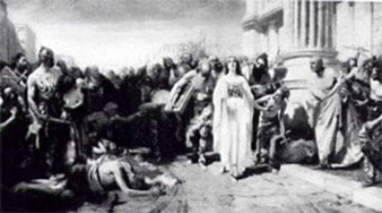 A victory of Christianity in the time of Alaric by Cesare Tallone — hand-painted cultural oil painting reproduction on canvas