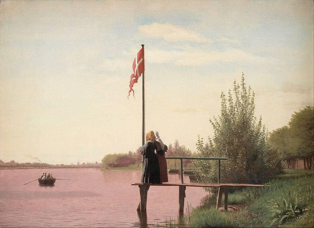 A View from Dosseringen near the Sortedam Lake Looking towards the Suburb Nørrebro outside Copenhagen by Christen Kobke — hand-painted landscape oil painting reproduction on canvas