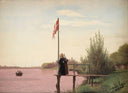 A View from Dosseringen near the Sortedam Lake Looking towards the Suburb Nørrebro outside Copenhagen by Christen Kobke — hand-painted landscape oil painting reproduction on canvas