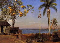 A View in the Bahamas by Albert Bierstadt — hand-painted architectural oil painting reproduction on canvas
