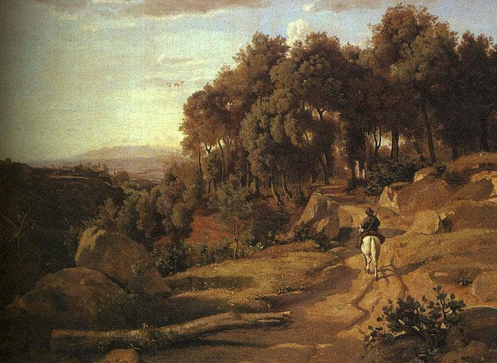 A View near Colterra by Camille Corot — hand-painted animal oil painting reproduction on canvas