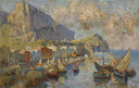 A View of Capri by Konstantin Gorbatov — river oil painting wall art, Post Impressionism