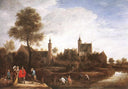 A View of Het Sterckshof near Antwerp by David Teniers the Younger — hand-painted architectural oil painting reproduction on canvas