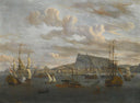 A View of Nafplion in Greece, with Dutch Indiamen, Galleys and Other Vessels Offshore by Abraham Storck — ships oil painting wall art, Baroque