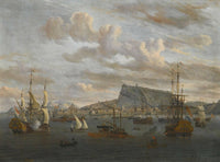 A View of Nafplion in Greece, with Dutch Indiamen, Galleys and Other Vessels Offshore