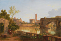 A View of Rome from the Tiber, with the Ponte Rotto and the Temple of Vesta