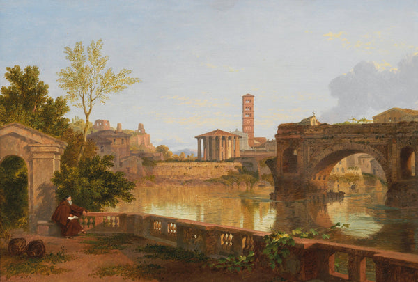 A View of Rome from the Tiber, with the Ponte Rotto and the Temple of Vesta
