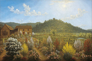 A View of the Artist's House and Garden in Mills Plains, Van Diemen's Land (Tasmania) - John Glover