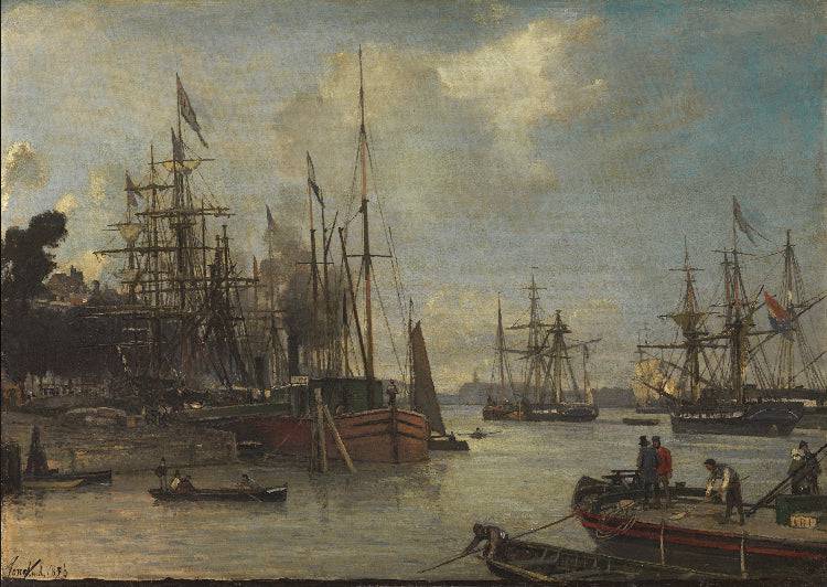 A View of the Harbour, Rotterdam - Johan Jongkind