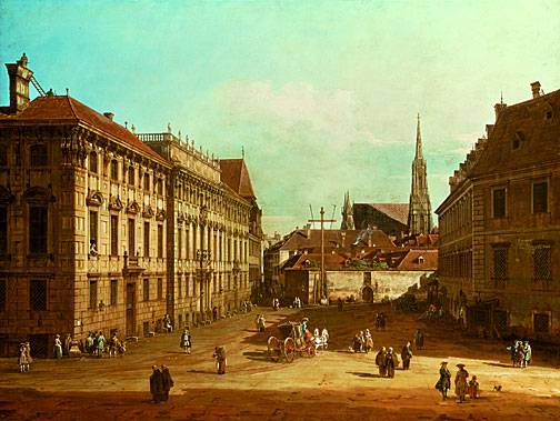 A view of the Lobkowicz Palace in Vienna - Bernardo Bellotto