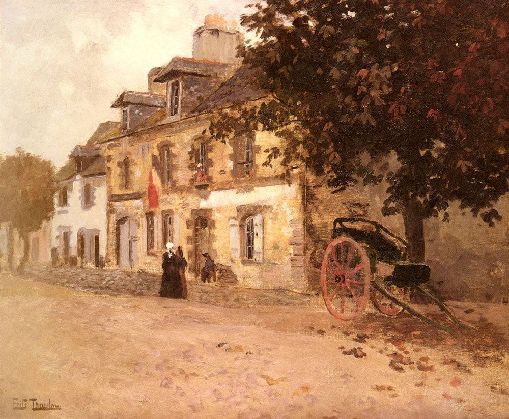 A Village Street in France - Frits Thaulow