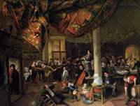 A Village Wedding Feast with Revellers and a dancing Party