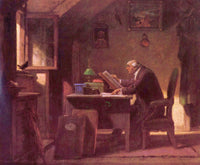 A visit by Carl Spitzweg — hand-painted animal oil painting reproduction on canvas