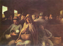 A Wagon of the Third Class by Honore Daumier — hand-painted portrait oil painting reproduction on canvas