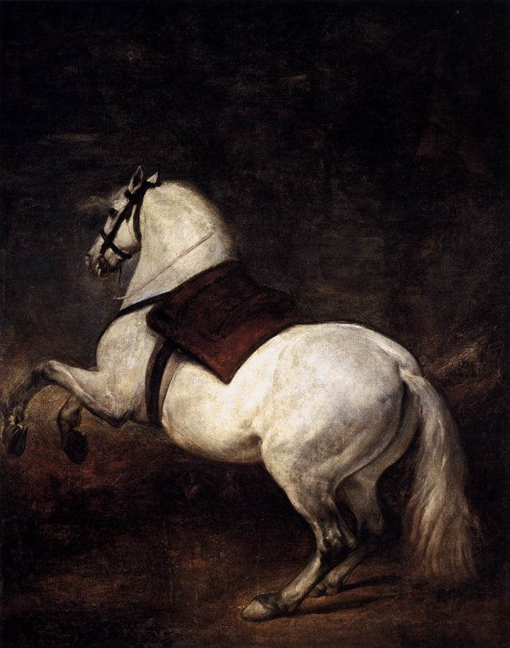 A White Horse by Diego Velazquez — hand-painted animal oil painting reproduction on canvas