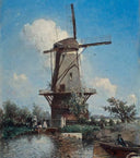 A Windmill near Delft by Johan Jongkind — rural oil painting wall art, Realism