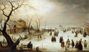 A Winter River Landscape with Figures on the Ice by Hendrick Avercamp — winter oil painting wall art, Baroque