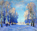 A Winter's Day by Konstantin Gorbatov — winter oil painting wall art, Post Impressionism
