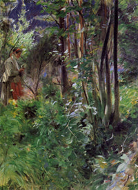 A Woman in a Forest by Anders Zorn — hand-painted botanical oil painting reproduction on canvas