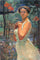 A woman in a grove in study