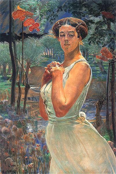 A woman in a grove - Jacek Malczewski