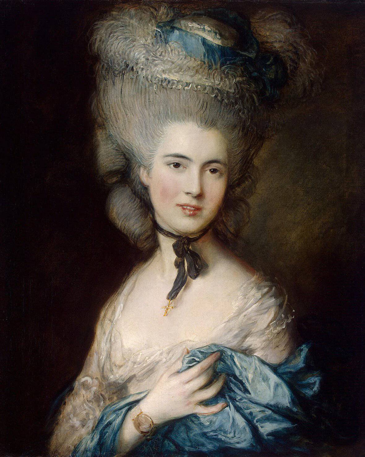 A Woman in Blue (Portrait of the Duchess of Beaufort) - Thomas Gainsborough