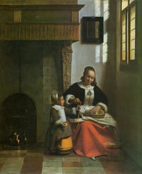 A Woman Peeling Apples by Pieter de Hooch — hand-painted still oil painting reproduction on canvas