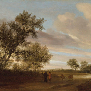 A Wooded Landscape with Peasants Conversing on a Road