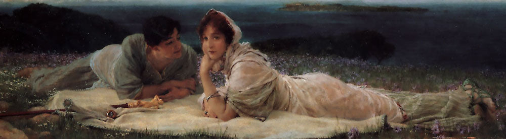 A World of Their Own by Sir Lawrence Alma-Tadema, hand-painted portrait oil painting reproduction on canvas