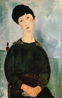 A young girl by Amedeo Modigliani — male oil painting wall art, Expressionism