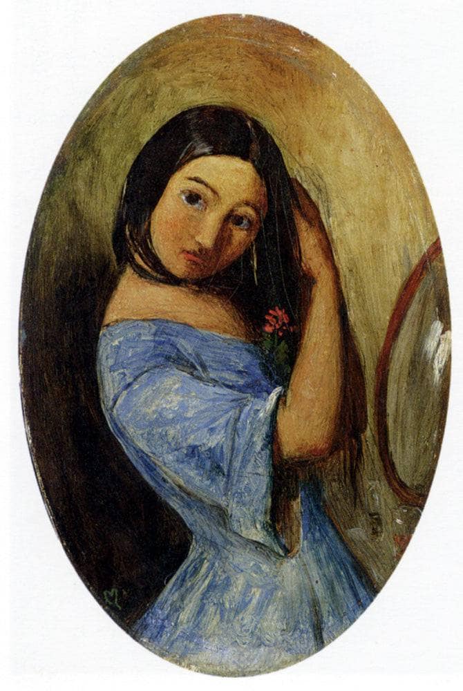 A Young Girl-Combing Her Hair by John Everett Millais — hand-painted portrait oil painting reproduction on canvas