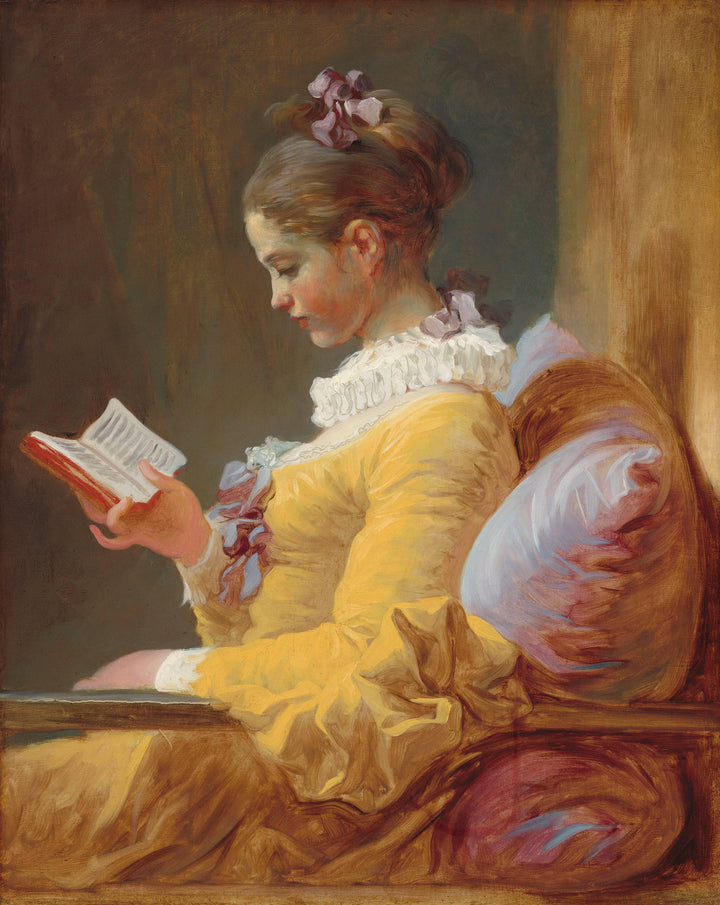 A Young Girl Reading by Jean-Honore Fragonard — hand-painted portrait oil painting reproduction on canvas