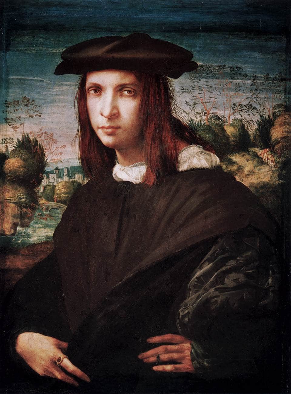 A Young Man by Rosso Fiorentino — hand-painted portrait oil painting reproduction on canvas