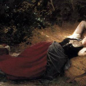 A young peasant girl sleeping