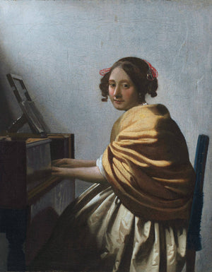 A young woman seated at the virginals (A young woman seated at the virginal) - Johannes Vermeer