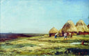 Ablyazov. Threshing by Alexey Bogolyubov — hand-painted eco oil painting reproduction on canvas