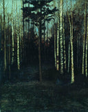 About nightfall. Grove. by Isaac Levitan — forest oil painting wall art, Realism