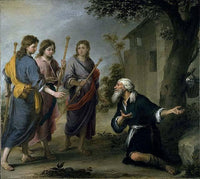Abraham Receiving the Three Angels by Bartolome Esteban Murillo — hand-painted cultural oil painting reproduction on canvas